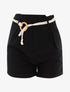 Short uni avec ceinture style corde - noir - 1