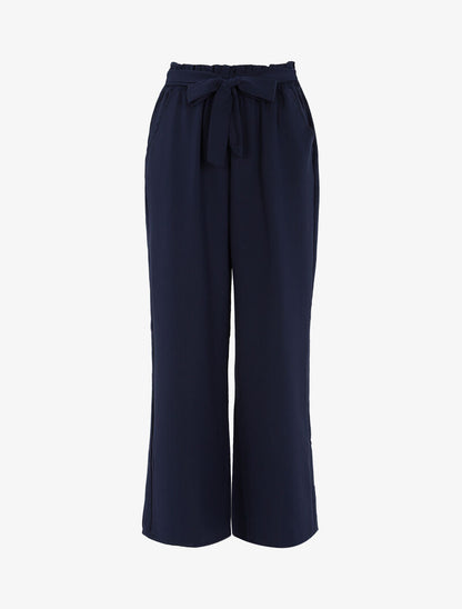 Pantalon fluide coupe large - marine - 1