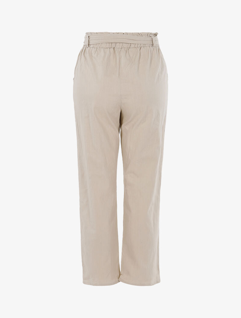 Pantalon ample effet toile - beige - 2