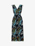 Robe à buste cache-coeur et imprimé tropical - marine - 1