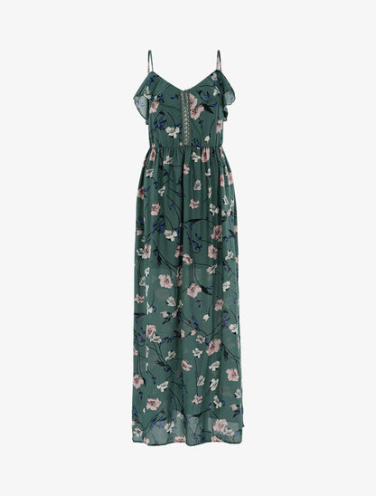 Robe longue à imprimé floral - vert - 3