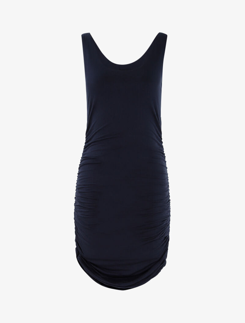 Robe moulante à côtés froncés - marine - 3