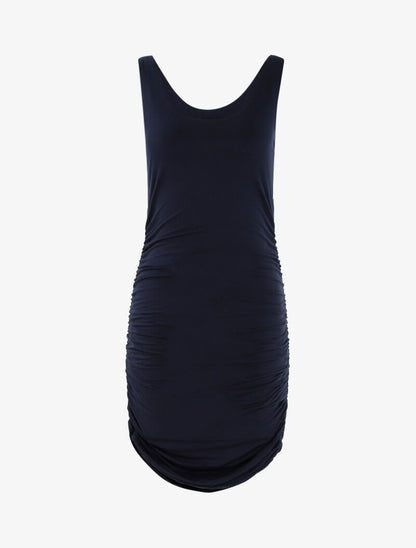 Robe moulante à côtés froncés - marine - 3