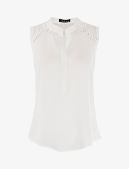 Top style chemise sans manches - blanc - 3