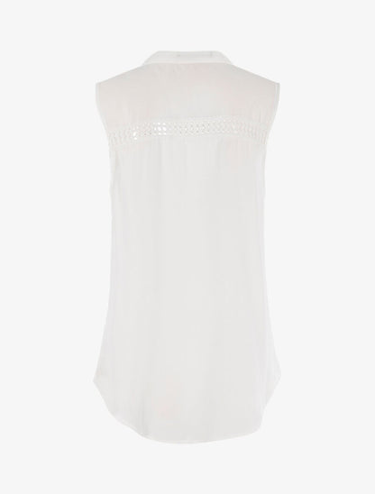 Top style chemise sans manches - blanc - 2