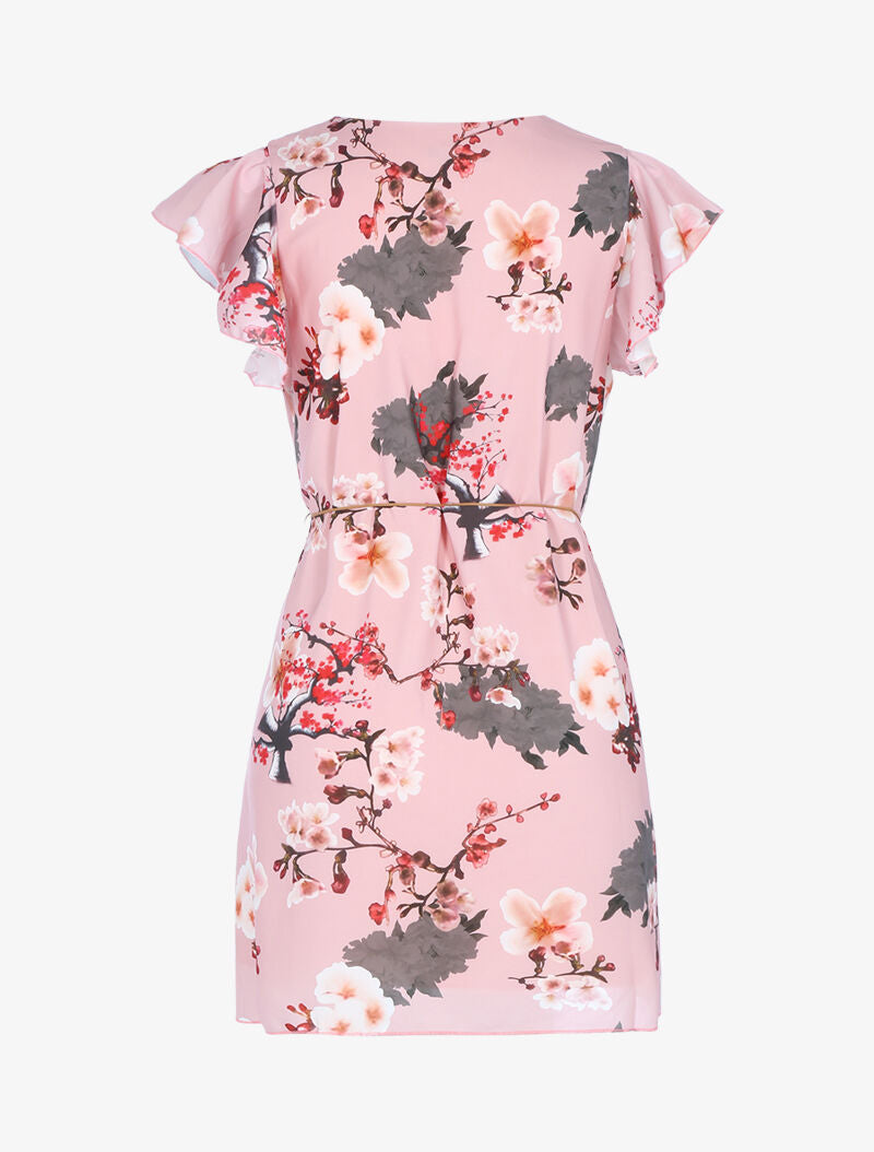 Robe trapèze à imprimé fleuri - rose - 2