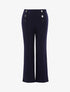 Pantalon fluide à boutons décoratifs - marine - 1
