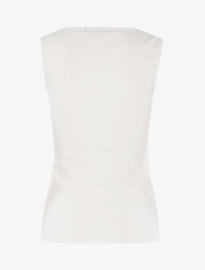 Débardeur à plastron dentelle - blanc - 2