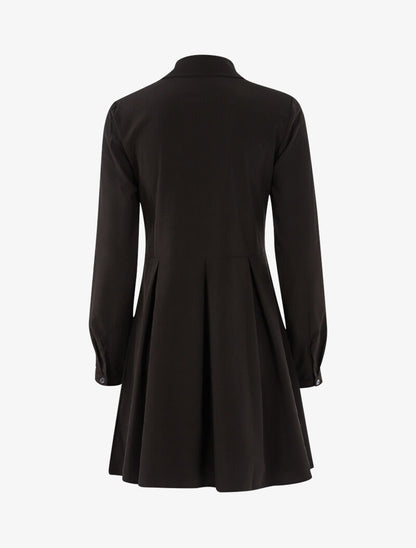 Robe patineuse style chemise - noir - 2