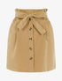 Jupe taille haute à boutonnière - camel - 3