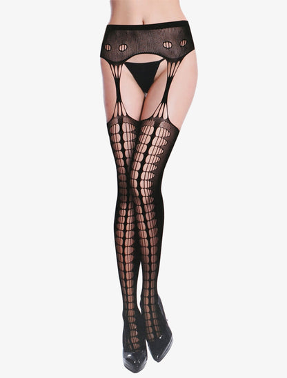 Collants ouverts ajourés et graphiques - noir - 2
