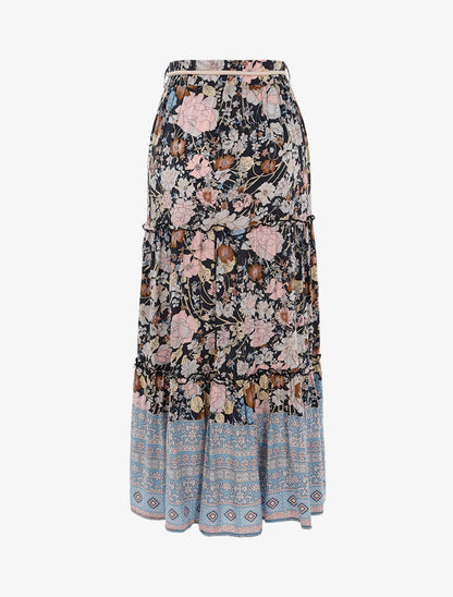 Jupe midi à imprimés - rose - 2