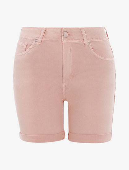Short basique à ourlets - rose - 1