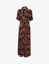 Robe chemise à imprimé fleurs stylisées - marine/camel - 1