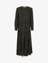 Robe longue trapèze fleurie - noir - 1