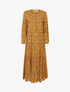 Robe longue trapèze fleurie - jaune - 3