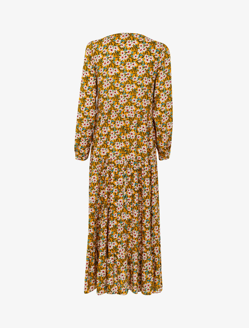 Robe fluide à imprimé champêtre - jaune - 2