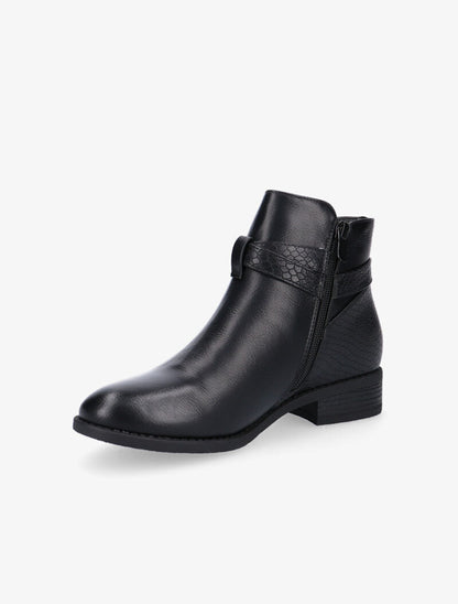 Low boots à sangle dorée - noir - 4