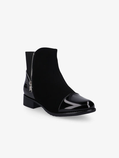 Bottines à détails zippés et élastiqués - noir - 2