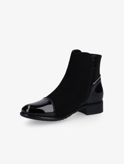 Bottines à détails zippés et élastiqués - noir - 3