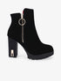 Bottines élegantes à intérieur de cheville contrasté - noir/rouge - 1