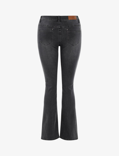 Jean flare casual à taille haute - anthracite - 2