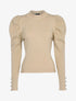Pull court à manches gigot - beige - 1