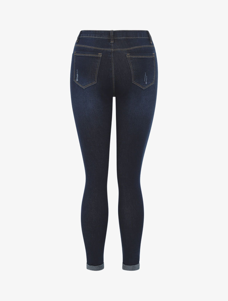 Jean slim basique griffé - bleu denim - 4