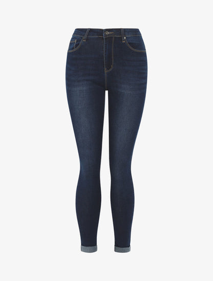 Jean slim basique taille haute - bleu denim - 3