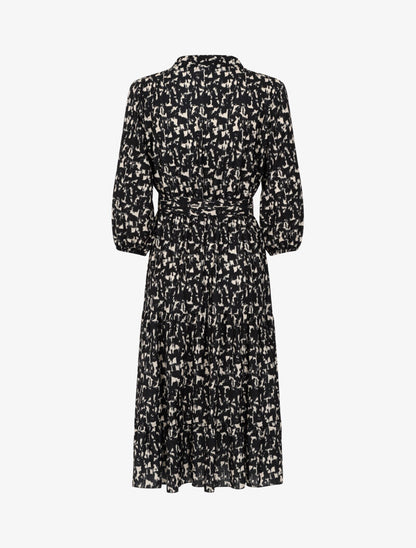 Robe mi longue à imprimé graphique - noir - 3