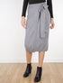 Jupe style portefeuille en maille - gris - 1
