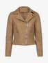 Veste biker à détails matelassés - camel - 1