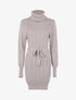 Robe-pull à détails tressés et côtelés - beige - 3