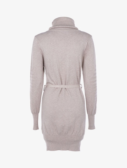 Robe-pull à détails tressés et côtelés - beige - 2