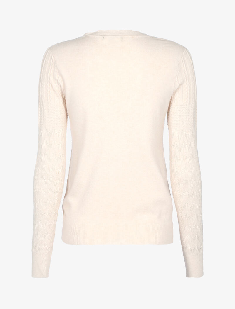 Pull court à détails géométriques texturés - beige - 2