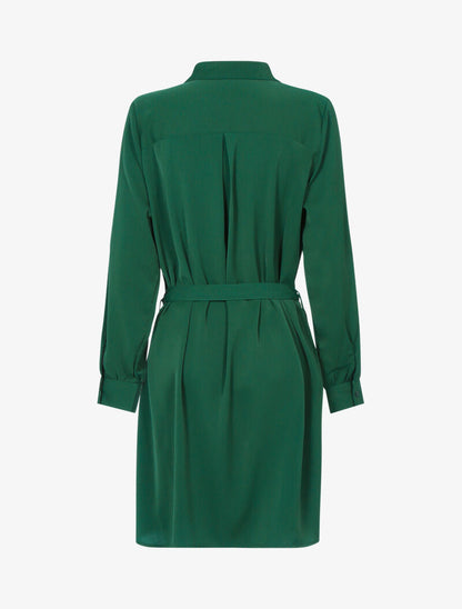 Robe chemise unie - vert - 2