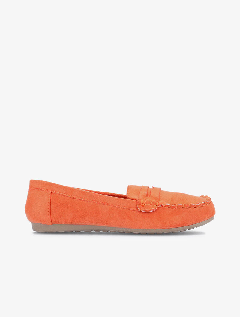 Mocassins à languette ajourée - orange - 1