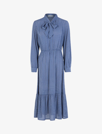 Robe fluide à imprimé moucheté graphique - bleu - 1