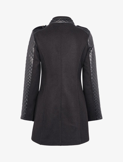 Manteau à empiècements matelassés - noir - 2