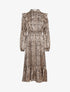 Robe à jabots et imprimé python - beige - 1