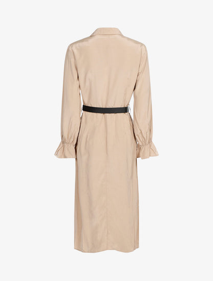 Robe fluide à boutons contrastants - beige - 2