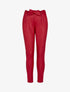 Pantalon à taille haute en simili - rouge - 3