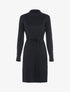Robe gaufrée à manches bishop - noir - 1