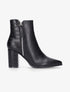 Bottines pointues à contrefort effet croco - noir - 1