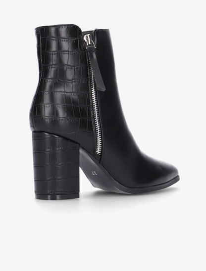 Bottines pointues à contrefort effet croco - noir - 3