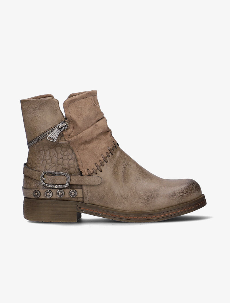 Boots rock à zips et texturées - taupe - 1