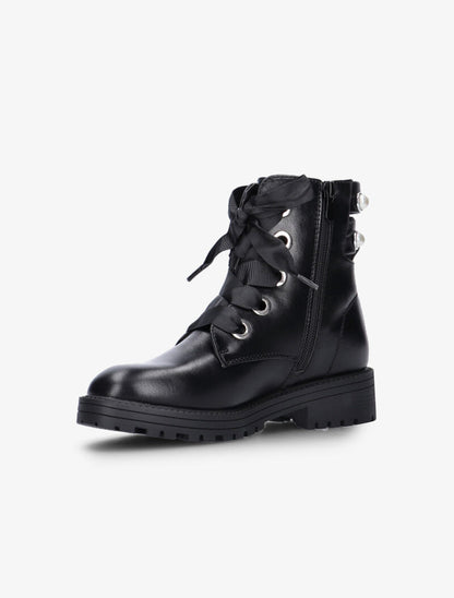 Boots à découpe et lacets ruban - noir - 4