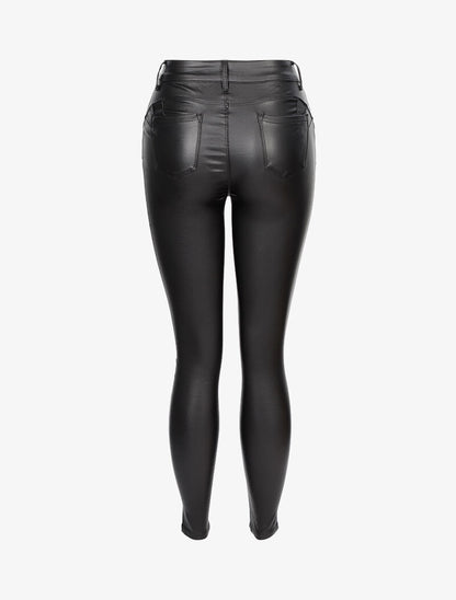 Jean slim en simili - noir - 3