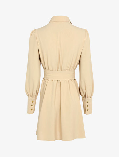 Robe chemise fluide multi poches - beige - 2