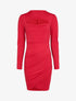 Robe stretch à découpe - rouge - 3